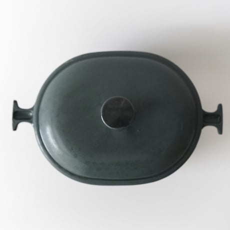 ビンテージ・ル・クルーゼ / ダークブルーグリーン・25cm（オーバル）②