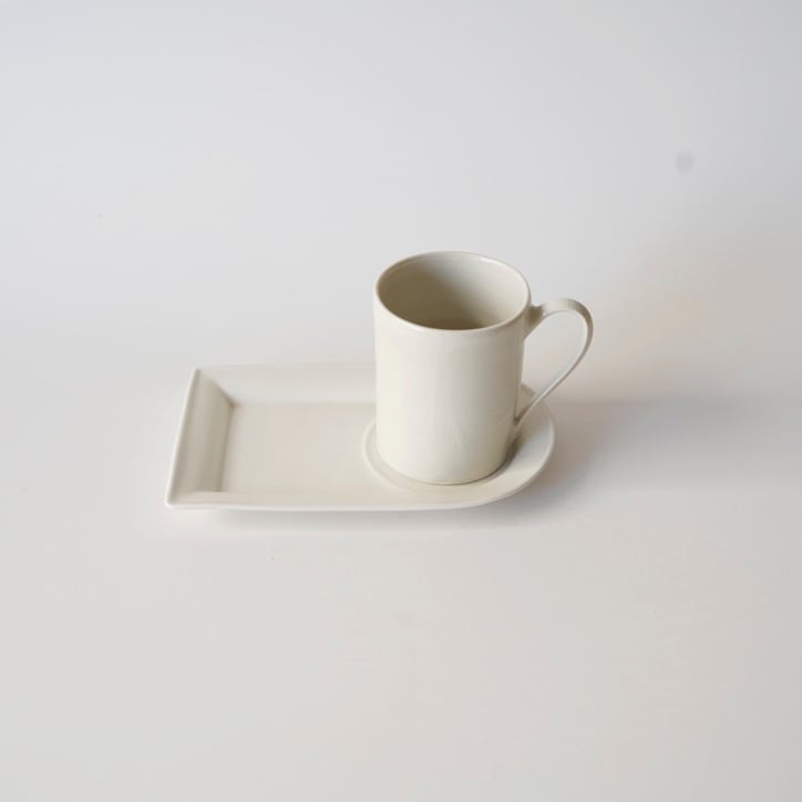 照井壮 / 乳白釉カップトレー | 黄魚オンラインショップ