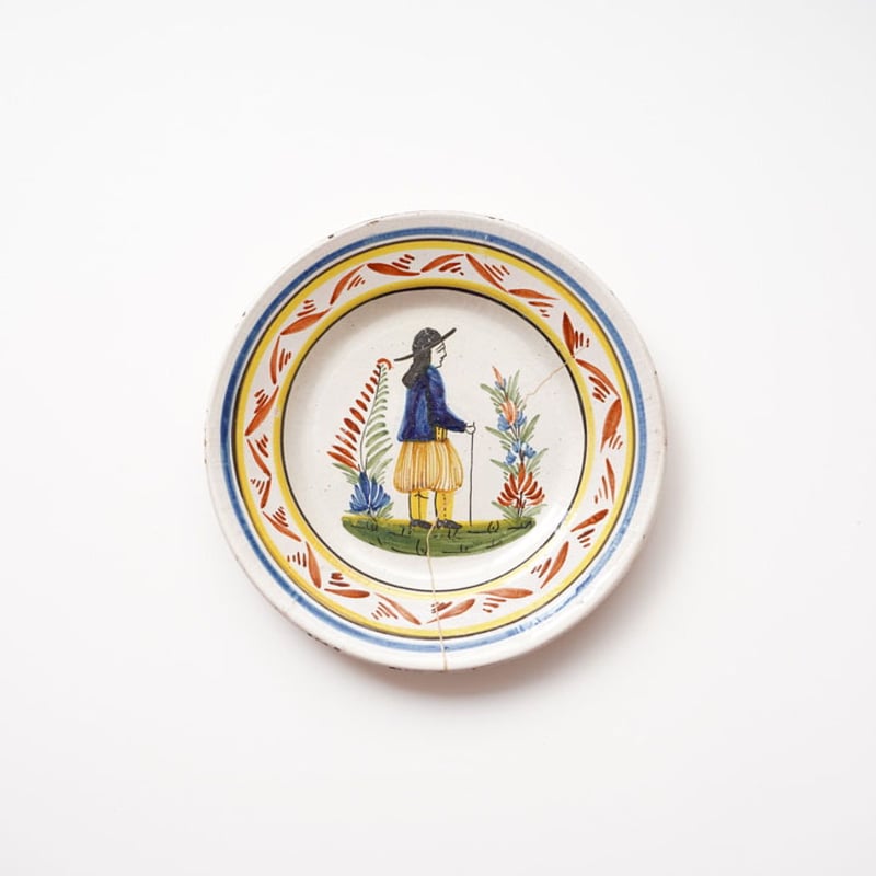 フランス・アンティーク・カンペール焼き（白漆継ぎ） | 黄魚