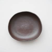 渡辺隆之・薪窯 / だ円皿 ・黒②
