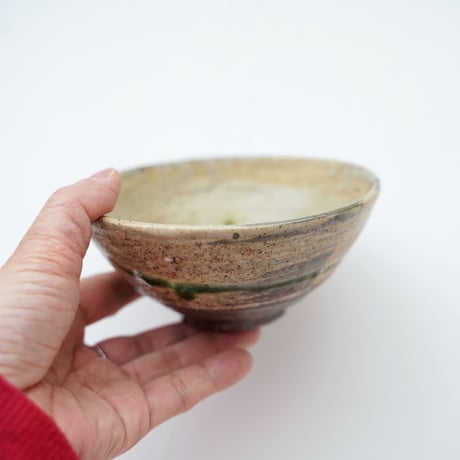 5 木曽志真雄・飯碗 大　粉引緑彩