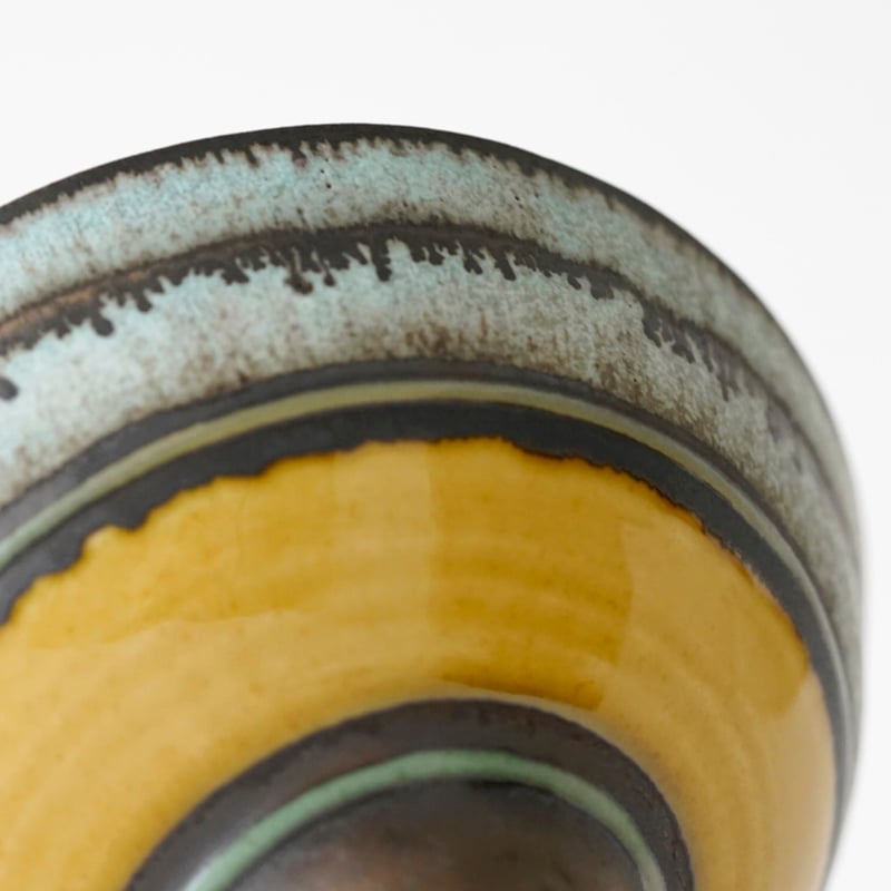 小関康子 グリーン象嵌柄 皿 プレート 小関康子・グリーン象嵌黄飴碗 ⑥ | 黄魚オンラインショップ