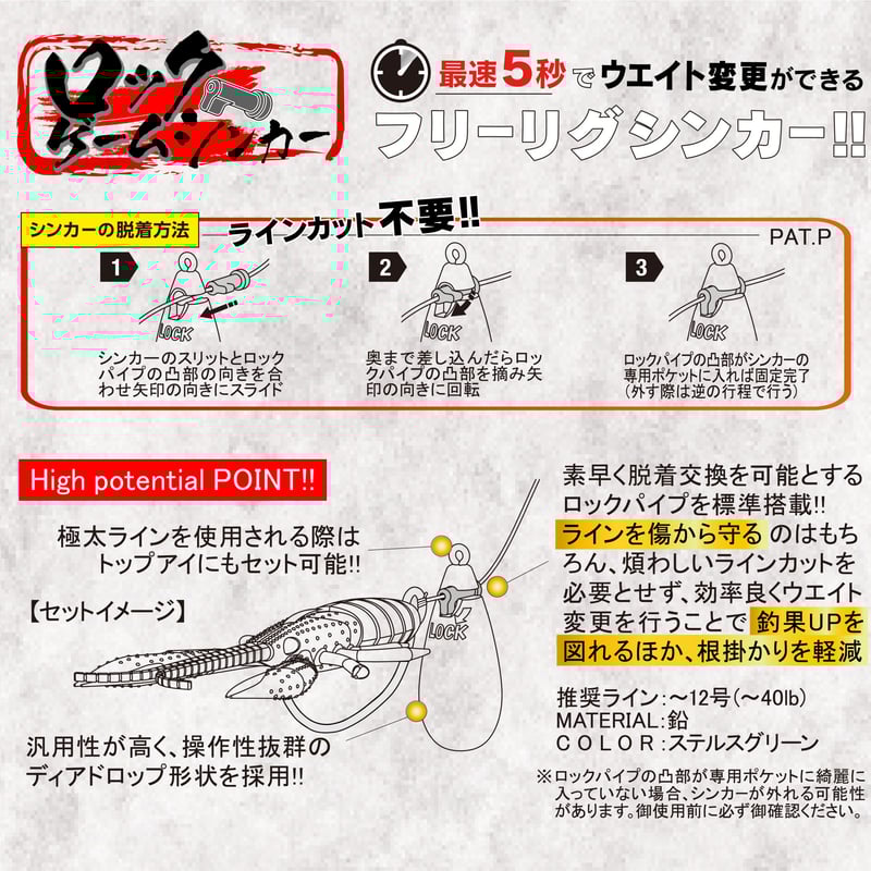 ロックゲームシンカーアソートパック(20,25,30g) | RUDIE'S