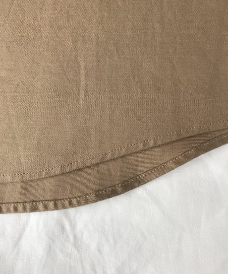 kéngo basic shirt with fringe scarf (beige)