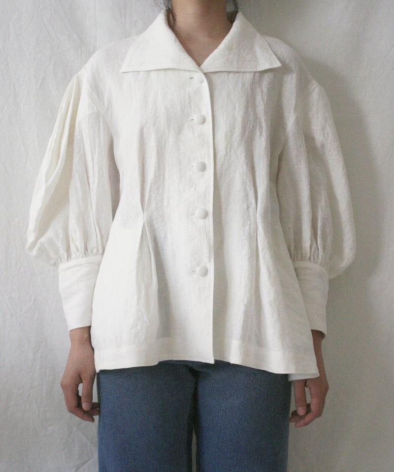 volume sleeve linen jacket (off white) | kéngo