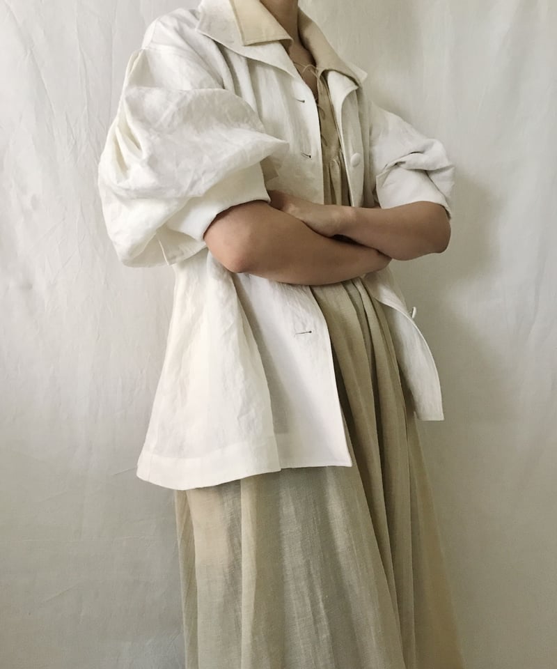 volume sleeve linen jacket (off white) | kéngo