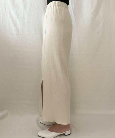 one slit RIB long skirt（3colors）