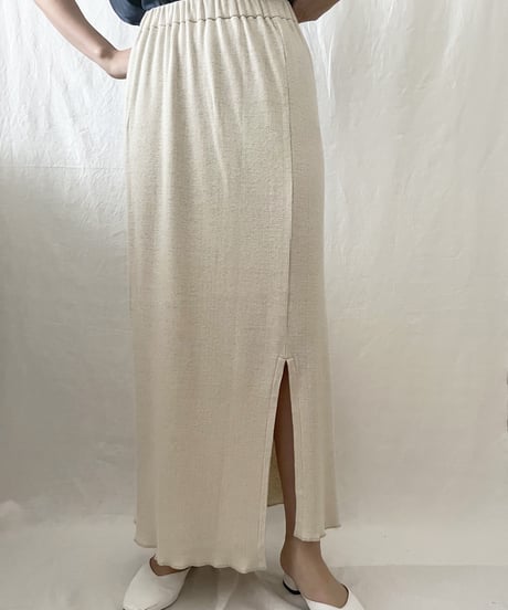 one slit RIB long skirt（3colors）