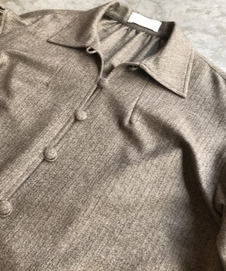 Herringbone wool volume sleeve jacket (mocha brown)