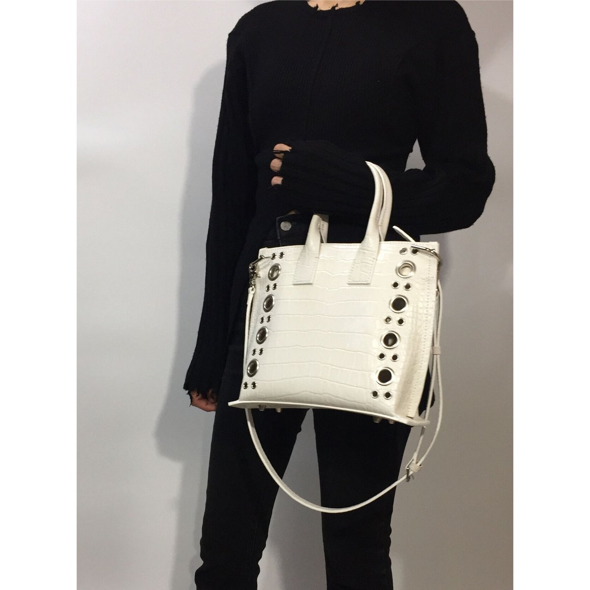 【新品未使用品】ホワイトトートバッグ ショルダーバッグストラップ付きハンドバッグ ショルダーベルト付き 2Way コンパクトミニバッグ【AOKI公式通販】