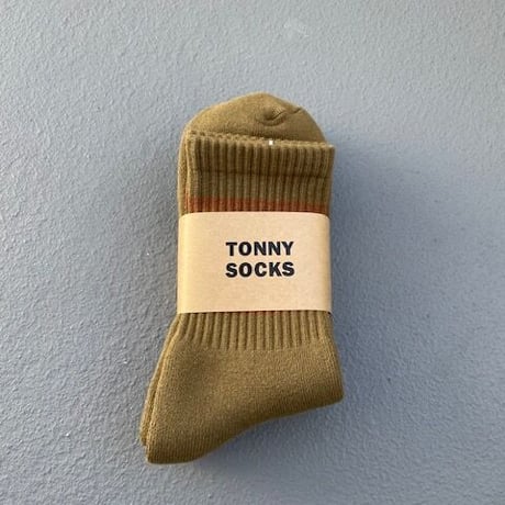 TONNY SOCKS , WhiteラインとBrownライン 2P Socks
