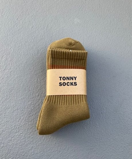 TONNY SOCKS , Black ラインとBrownライン 2P Socks
