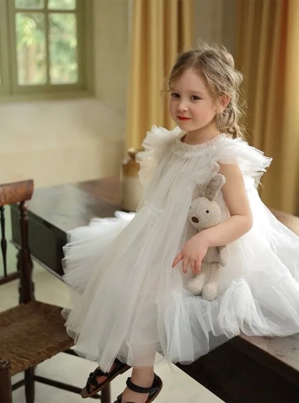 dressproduction フリル チュールドレス ホワイトW347WH フリル チュールドレス ホワイト（W347WH）