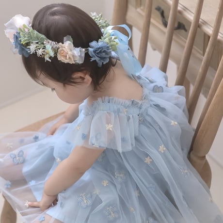 ブルーフラワーデザイン花冠(2310)