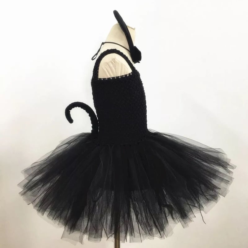satopi、ハロウィン仮装♥️ベッドドレス、わんちゃん猫ちゃん用 ハロウィン黒ねこチュチュドレス(2348) | こどもふく🧸mocokids