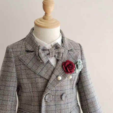 camel/gray ツイードジャケットフォーマルスーツ(989)