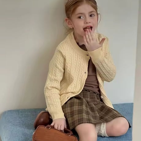 kids black/brownチェックスカート(2029)