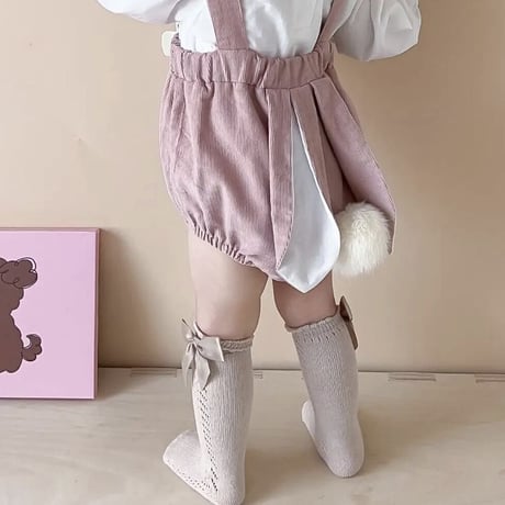 おしりうさちゃんサロペット×whiteブラウス(3179)