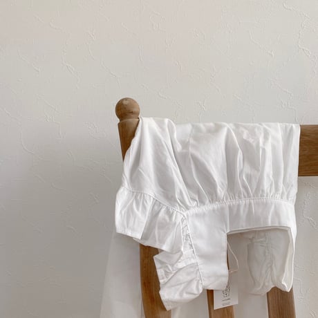 kids white/purpleショルダーフリル無地ワンピース(4153)