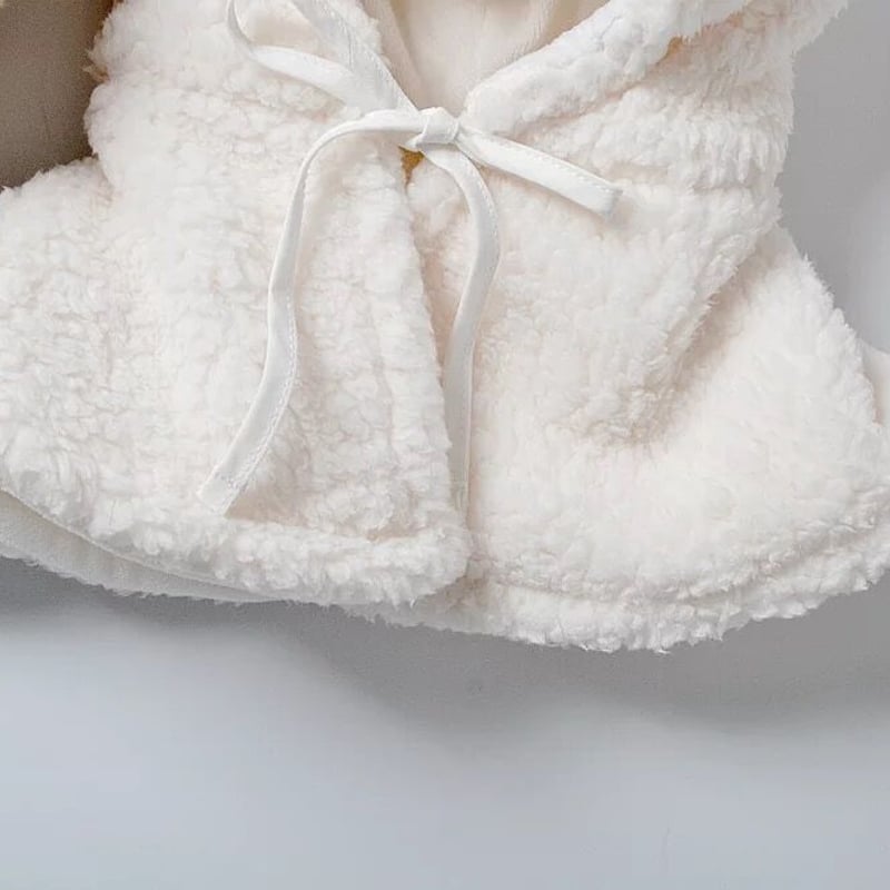 くま耳ボアショートポンチョ(2459) | こどもふく🧸mocokids