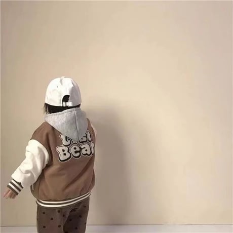 くまワッペンバックロゴあったかブルゾン(2389)