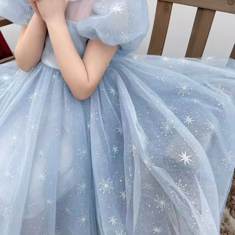 kids 雪の結晶プリンセスドレス(4165)