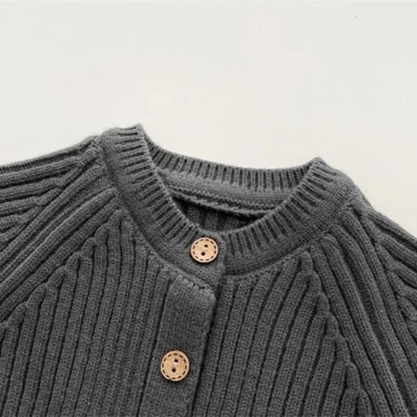 3color リブニットフロントボタンロンパース(3367)