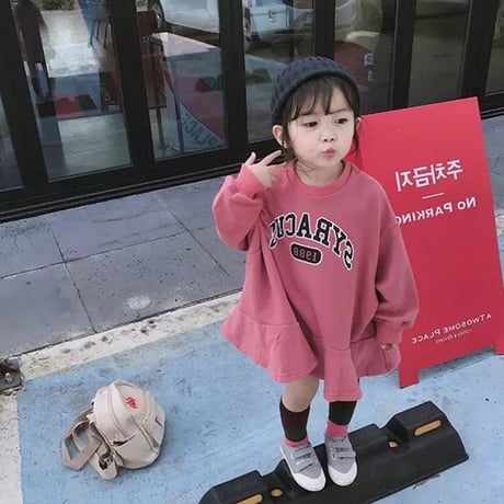 kids スウェットロゴワンピース(595)