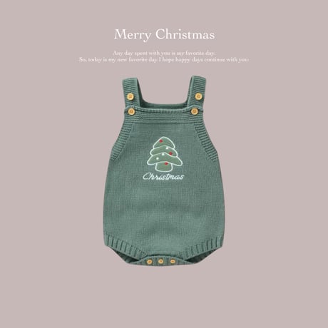 3color Xmasニットロンパース(562)