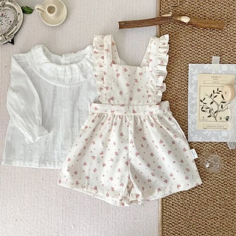 momo pink small flowerサロペット(4058)