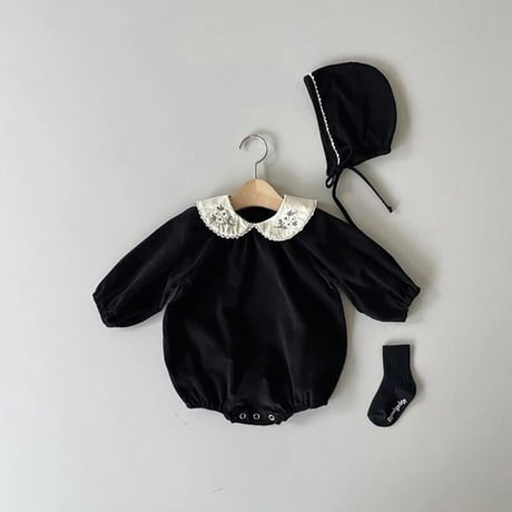 ブラック刺繍ボンネット(2384)
