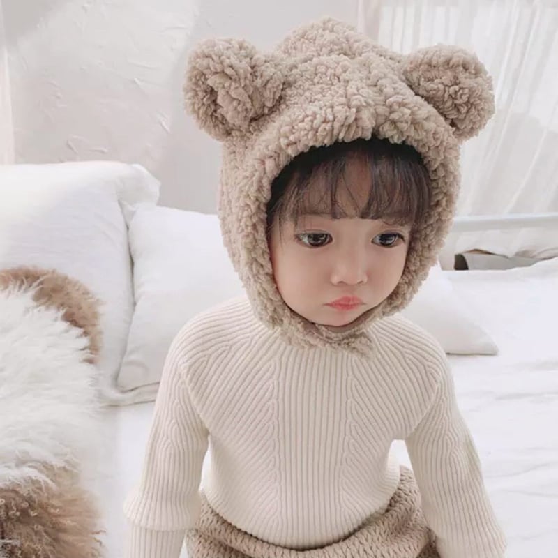 即納あり◇くま耳もこもこ帽子(1851) | こどもふく moco kids