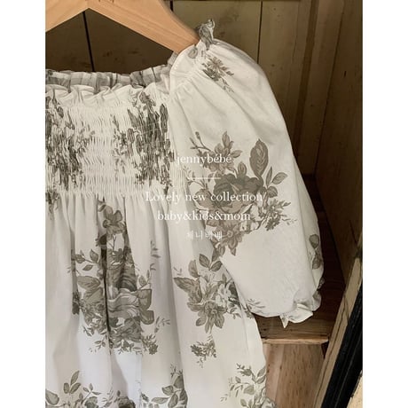 jennybebe 姉妹お揃いlarge dark tone flowerロンパースorワンピース(3221)