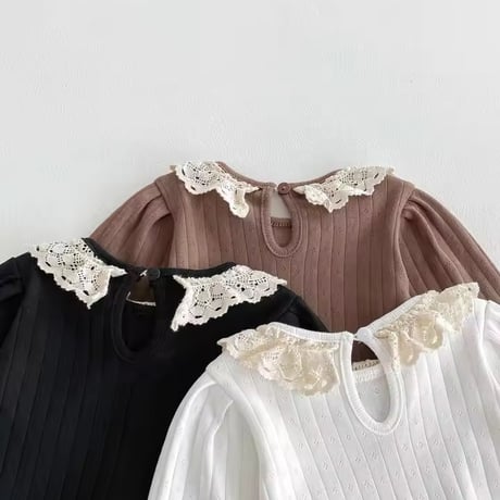 3color リブアイレットボリュームフリルロンパース(1727)