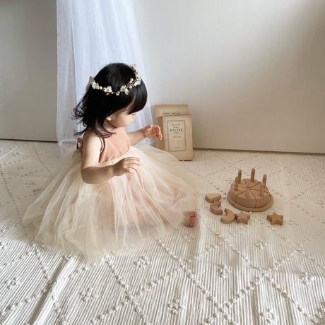 くすみカラーキャミリボンチュチュドレス(245)
