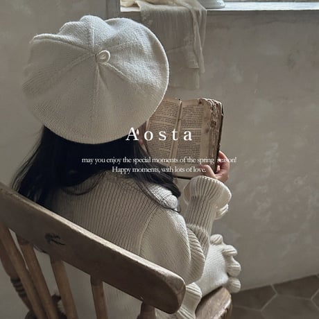 即納【Aosta】knit beret (a19)