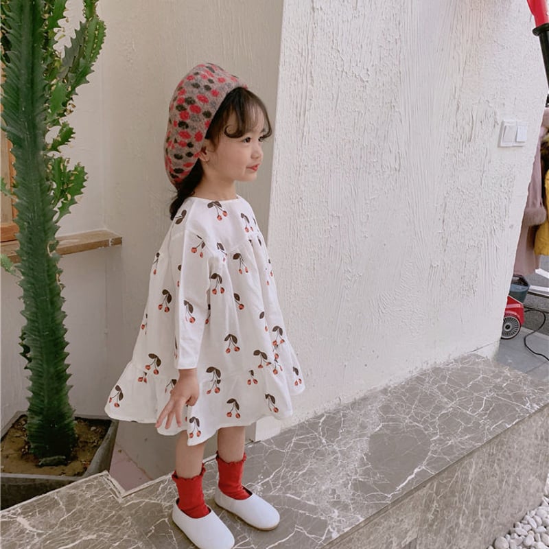 ヴィンテージさくらんぼワンピース(837) | こどもふく moco kids