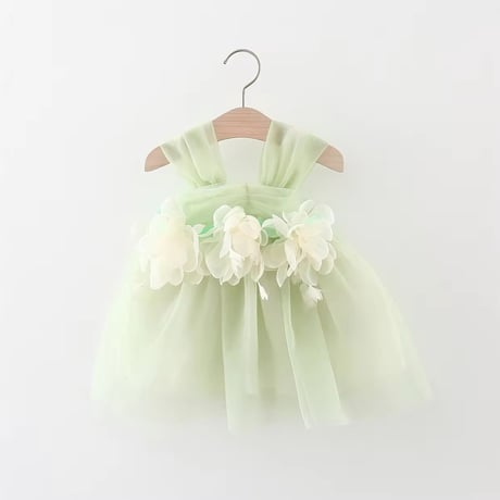 mint/pink ウエストフローラルドレス(688)
