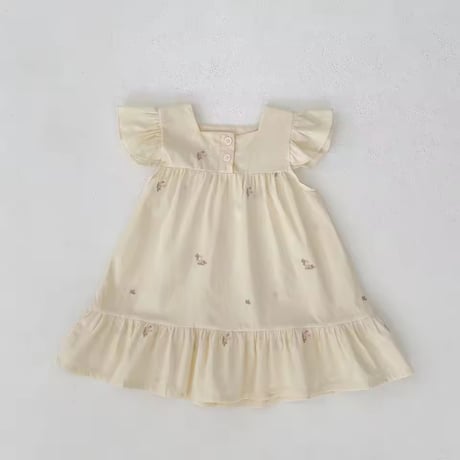 姉妹お揃いエンブロイダリーpetitフラワーロンパースorワンピース(3138)