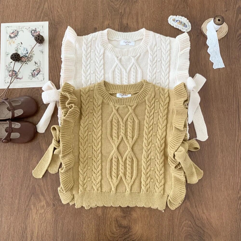 シクラス フリル袖 ケーブル編み ニットベスト fit=scale-down,w=1200