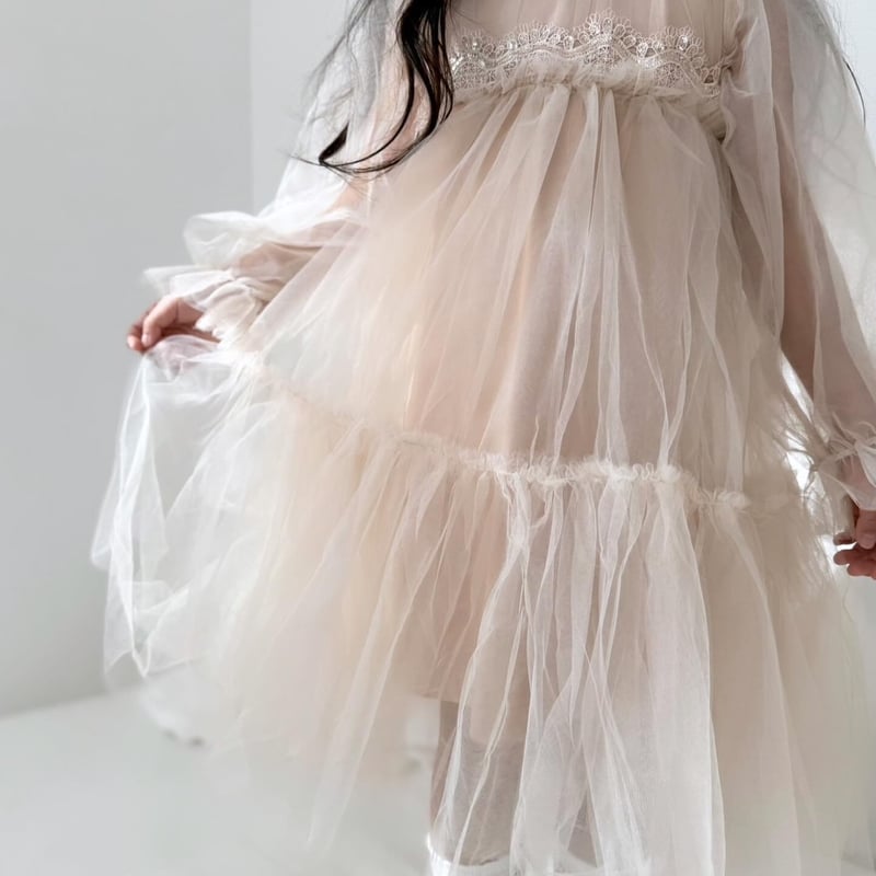 BeBe チュールドレス 130cm 日本製ラメレース×グラデーションチュールドレス(100~140cm)(100cm