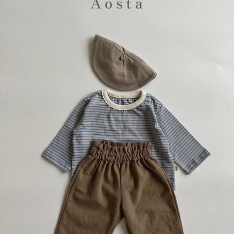 即納【Aosta】stripe Tshirt (a32)