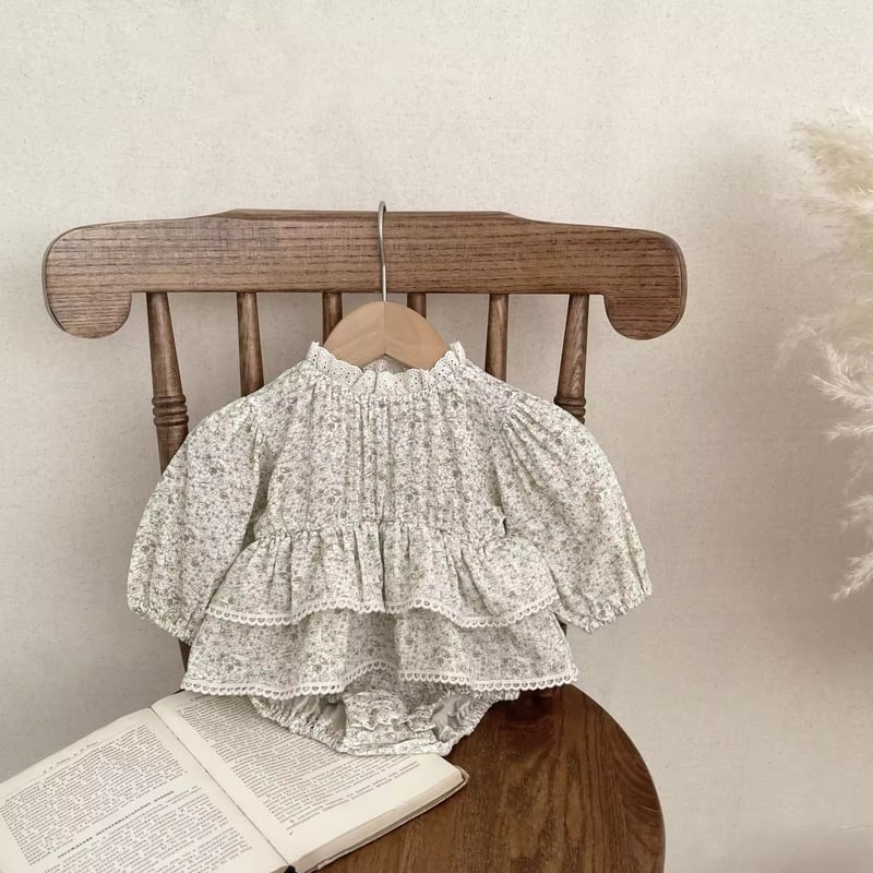 ガーデン立て襟ダブルスカートロンパース(4169) | こどもふく moco kids 