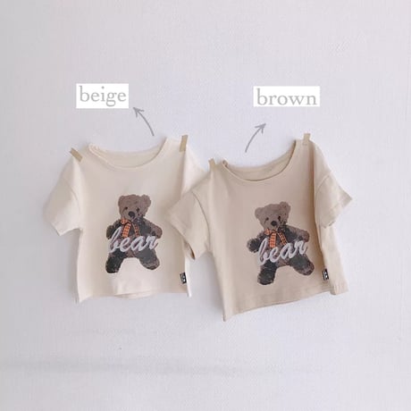 即納◆Bear半袖Tシャツorギンガムチェックパンツ(1116)