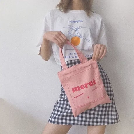 merci pink トートバッグ(2711)
