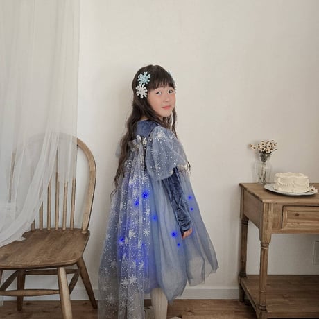 kids winter雪の結晶ベロアライトアップドレス(753)