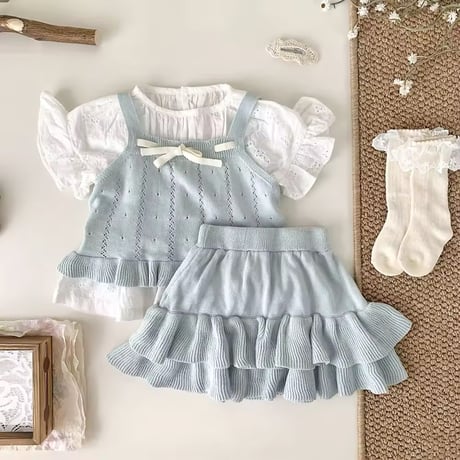 momo pastel blue×purple アイレットキャミニットセットアップ(1096)
