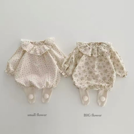 BIG or small frill collarロンパース(829)