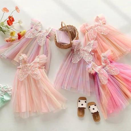 5color rainbowバタフライドレス(520)