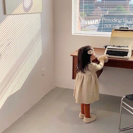 袖ラッフルニットリブワンピース(2376)